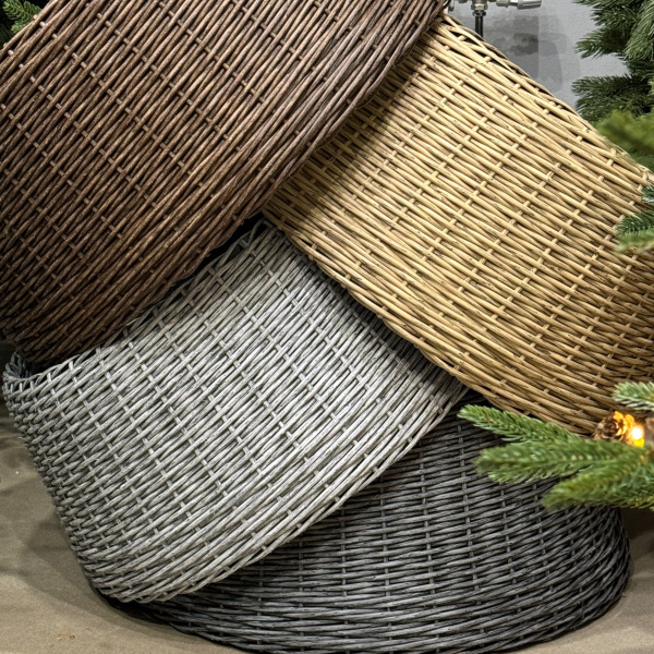 Корзина для елки плетеная (структурированный полиротанг), 55*28 см